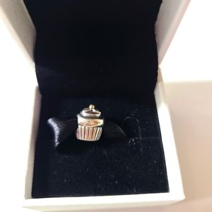 Pandora Authentic Sterling Silver Cupcake with Gold top